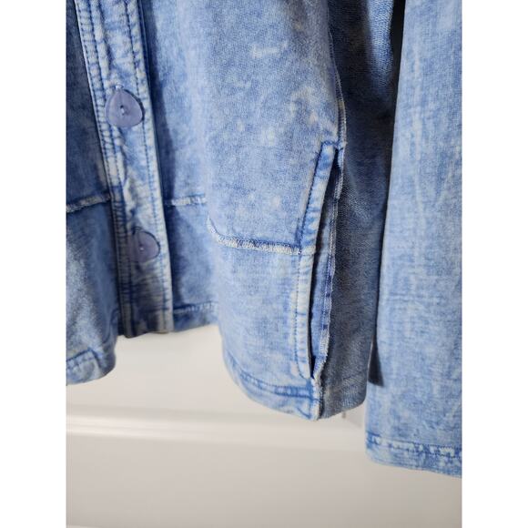 Vintage SAGA Light Blue Oversized Button Boxy Cotton USA Soft Jacket SZ M - Picture 5 of 9